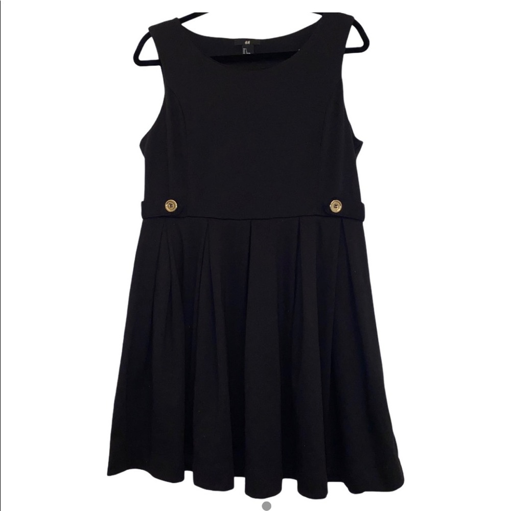 Black Dress with Gold Buttons